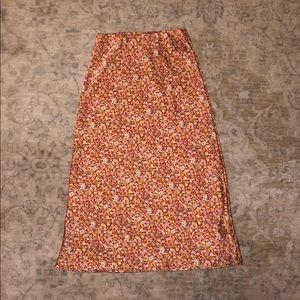 FRANCESCAS FLORAL SILK MIDI SKIRT